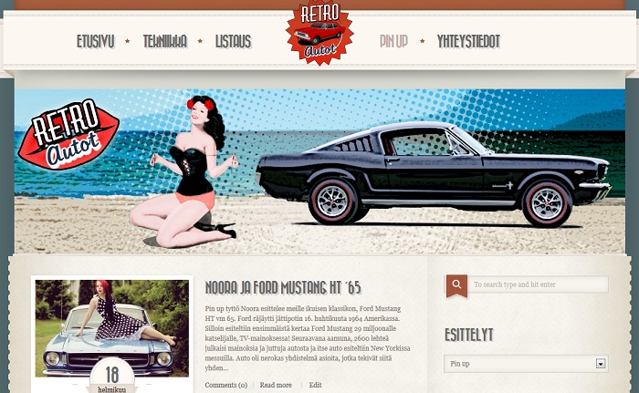 Retroautot - Pin up Ford Mustang Klassikkoauto